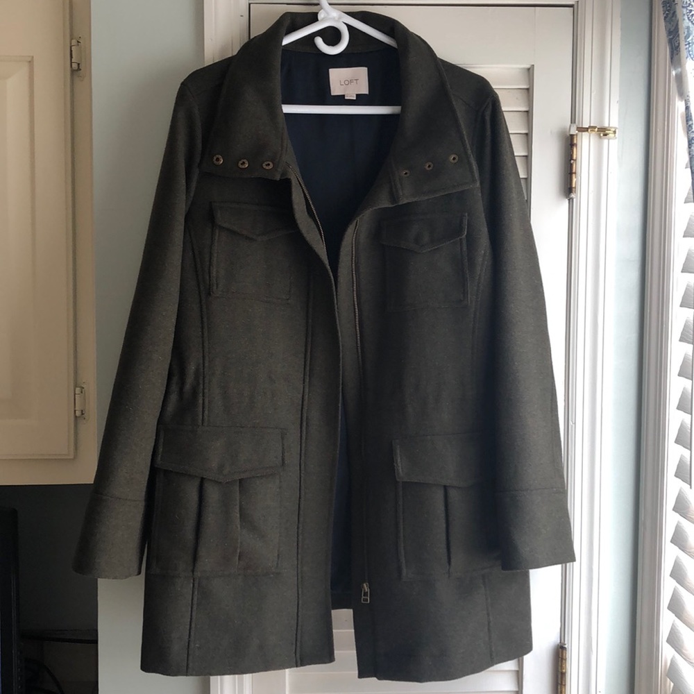 Loft Green Wool Pant Coat